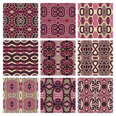 set of different seamless colored vintage geometric pattern N60