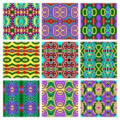 set of different seamless colored vintage geometric pattern N61