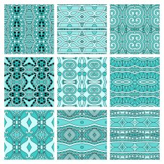 set of different seamless colored vintage geometric pattern N62