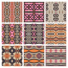 set of different seamless colored vintage geometric pattern N63