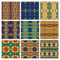 set of different seamless colored vintage geometric pattern N65