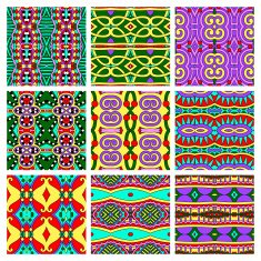 set of different seamless colored vintage geometric pattern N66