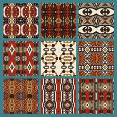 set of different seamless colored vintage geometric pattern N67