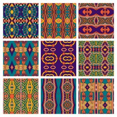set of different seamless colored vintage geometric pattern N68
