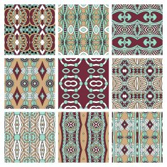 set of different seamless colored vintage geometric pattern N69