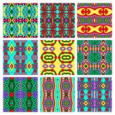 set of different seamless colored vintage geometric pattern N71