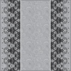 grey ornamental background with flower ribbon stripe pattern
