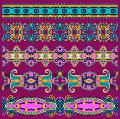 collection of seamless ornamental floral stripes N21