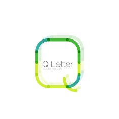 Minimal Q font or letter icon design N4