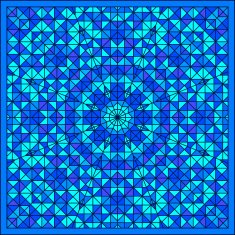 Abstract Colorful Digital Decorative Flower Star in Square Shape