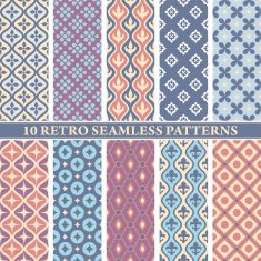 set of 10 retro seamless patterns N6