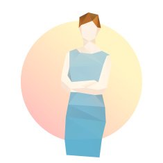 Fashion business woman in blue dress