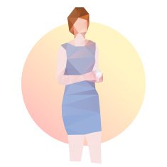 Fashion business woman in blue dress N6