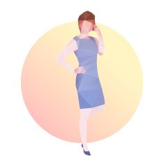 Fashion business woman in blue dress N10