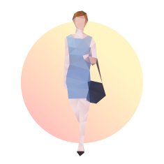 Fashion business woman in blue dress N15