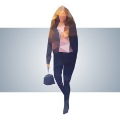 Polygonal street girl N4
