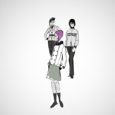 Vector sketch girls in fashion clothes eps N15
