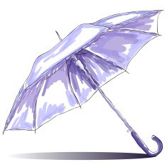 Sketch watercolor hand draw open umbrella