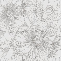 Seamless grey pattern with flowers lily