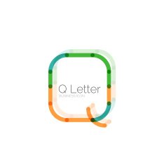 Minimal Q font or letter icon design N5