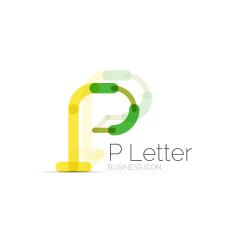 Minimal P font or letter icon design N4
