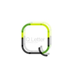 Minimal Q font or letter icon design N9