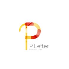 Minimal P font or letter icon design N7