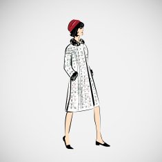 Vector sketch girls in fashion clothes eps N28