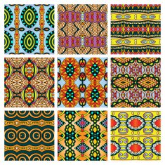 set of different seamless colored vintage geometric pattern N73