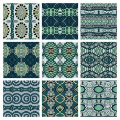 set of different seamless colored vintage geometric pattern N74