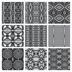 set of grey different seamless vintage geometric pattern N6