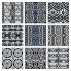 set of different seamless colored vintage geometric pattern N78