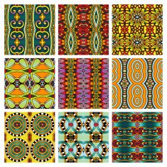 set of different seamless colored vintage geometric pattern N79