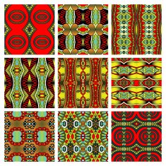 set of different seamless colored vintage geometric pattern N82