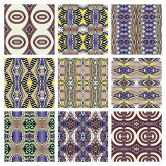 set of different seamless colored vintage geometric pattern N84