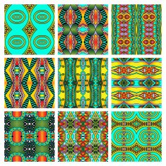 set of different seamless colored vintage geometric pattern N85