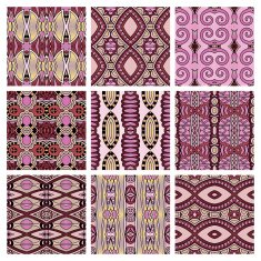 set of different seamless colored vintage geometric pattern N87