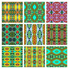set of different seamless colored vintage geometric pattern N90