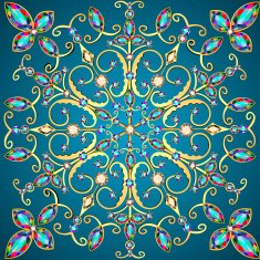 background with gold pattern of precious stones