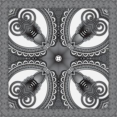 grey ornamental floral paisley bandanna N3