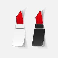 Realistic paper sticker lipstick