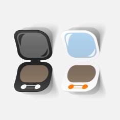 Realistic paper sticker cosmetic powder N2