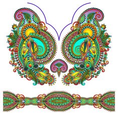 Neckline ornate floral paisley embroidery fashion design N27