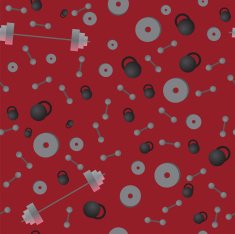 Equipment for bodybuilding Seamless pattern