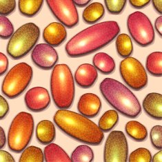 Vector seamless pattern with colored beads N4