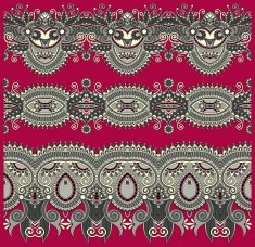 collection of seamless ornamental floral stripes N41