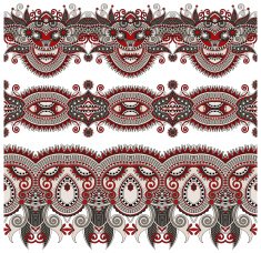 collection of seamless ornamental floral stripes N42