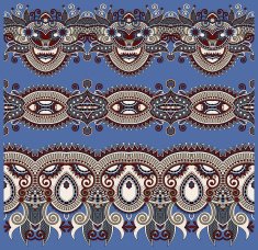 collection of seamless ornamental floral stripes N44
