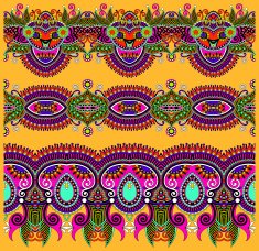 collection of seamless ornamental floral stripes N45