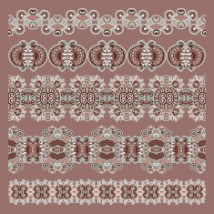 collection of seamless ornamental floral stripes N50